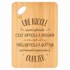Cutting Board / Appetizer Tray - PLANETEE - A Nicole Also Great - Bamboo 30x20x1 Cm - Engraved - Hole Ø24 Mm