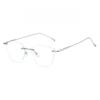 New Metal Fashion Frameless Cut Edge Myopic Glasses Ultra Light Comfortable Versatile Anti-Blue Light Eyeglasses 0 To -4.0