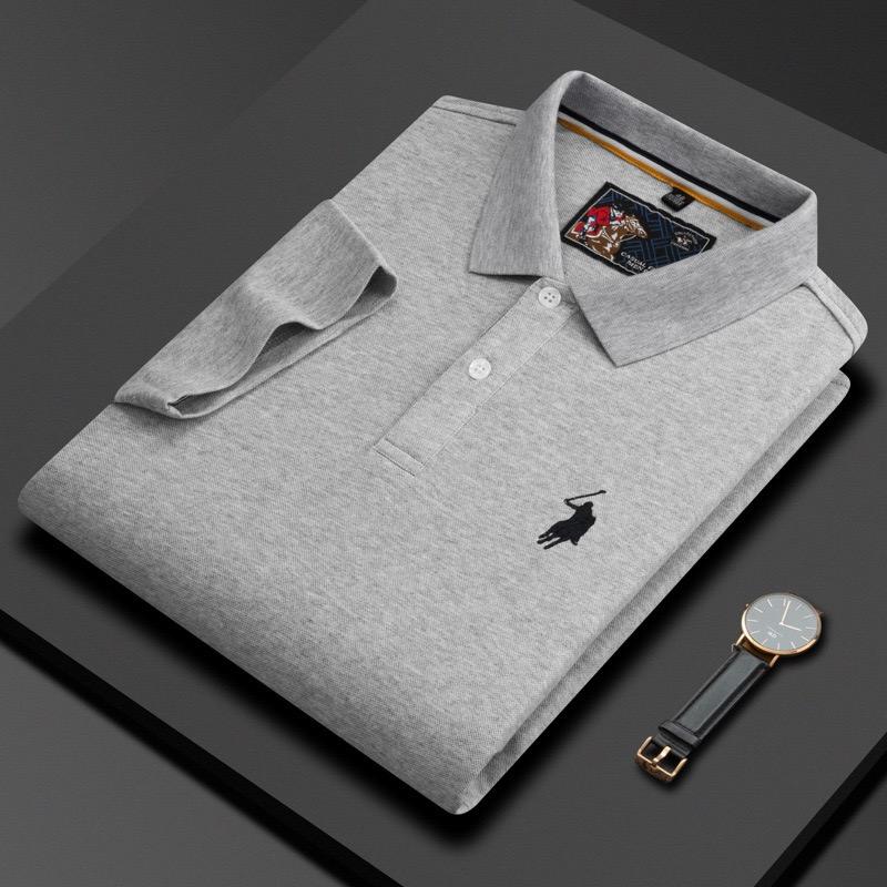 TrendHub Kortermet Poloskjorte Herre Mote Utsøkt Pony-broderi Komfort Business Casual T-skjorte