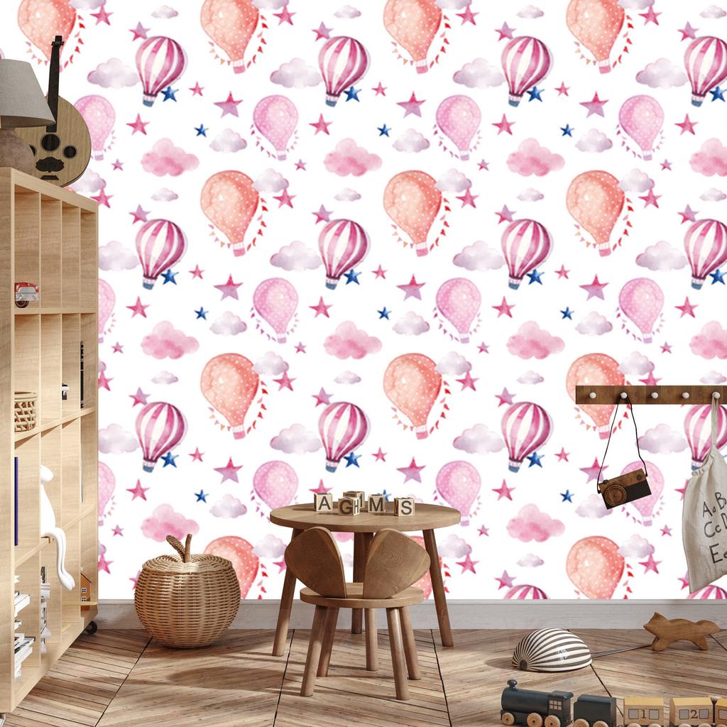 Balloons Stars and Clouds Wallpaper for Living Room and Bedroom 50x1000