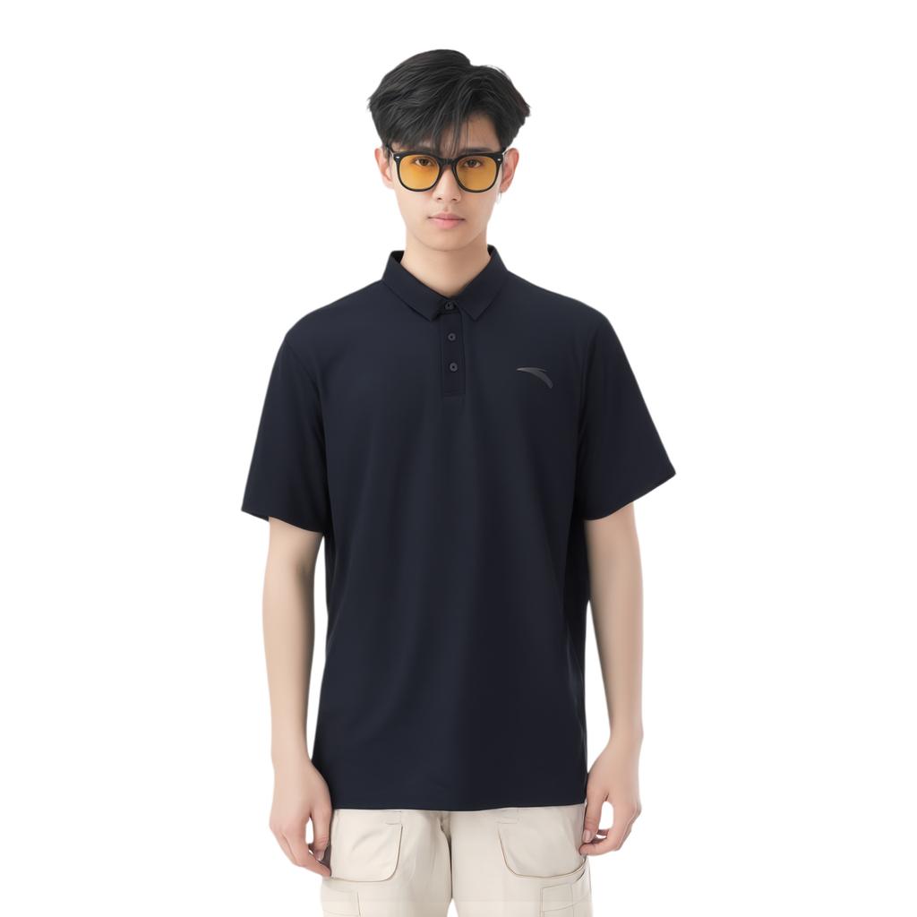 Anta Training Comprehensive Series Mens Short Sleeve Polo Shirt Summer 2026 Men tops Basic-Black 952627118-4