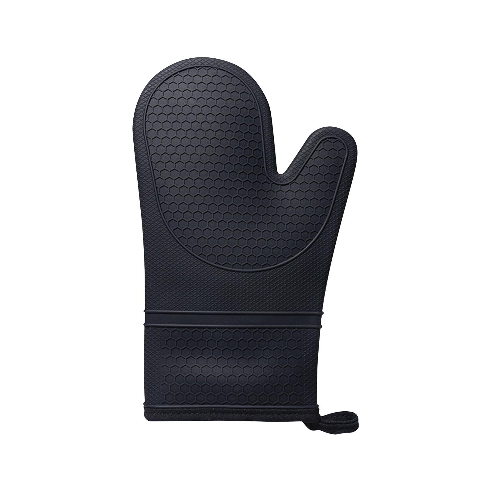 

Силиконовые перчатки для духовки, набор из 2 предметов, термостойкие перчатки для духовки с мягкими краями, кухонные принадлежности чёрный
