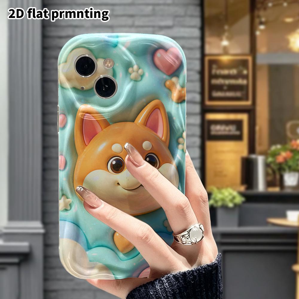 Phone case: 2D flat design suitable for iPhone 18 17 16 15 14 13 Pro protective case, Shiba Inu head, perfect Christmas and Halloween holiday gift