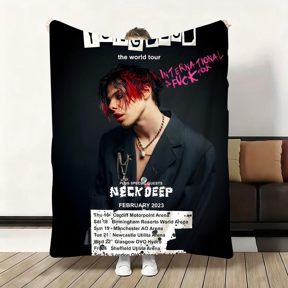 HOT Singer Y-Yungblud Throw Flannel Fluffy Soft Blanket Warm Skin-Friendly Throw For Sofa Bed Office Nap Winter