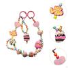 Keychain Keyring Phone Lanyard Lovely Cute Beaded Charms for Gift Kids Blue