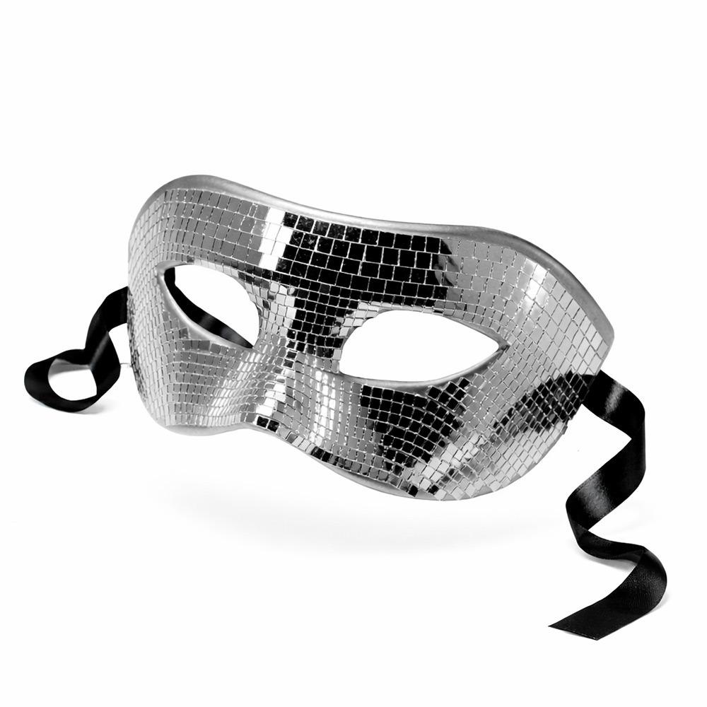 Bright Masquerade Mask Silver Eye Mask Fashion Ball Glitter Face Mask  for Women Men Party Prom Silver
