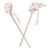 2 Pcs Rhinestone Pearl Flower Hair Stick Chinese Hair Chopsticks Vintage Tassel Hair Pin Chignon Pin Hair Styling Making Accessories for Women