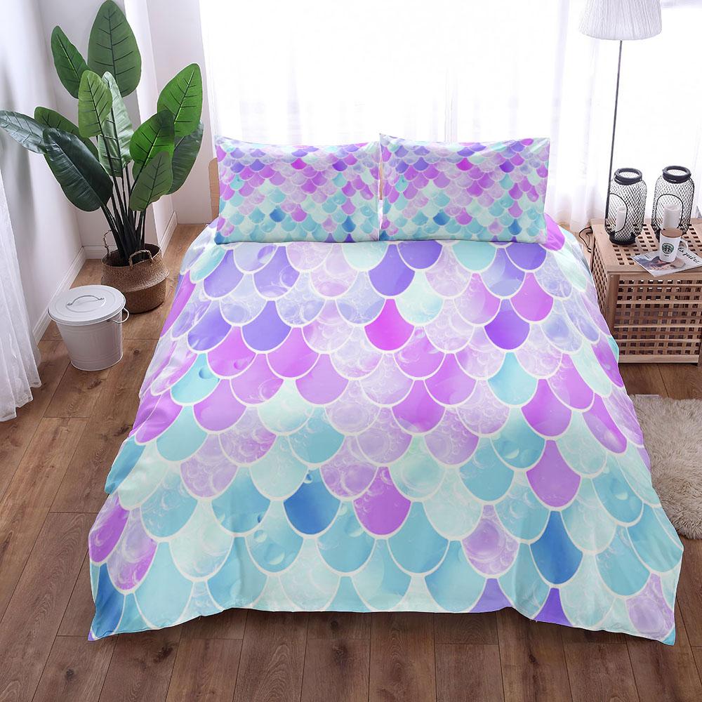 Comforter Mermaid Scales King Queen Double Full Twin Single Size Set