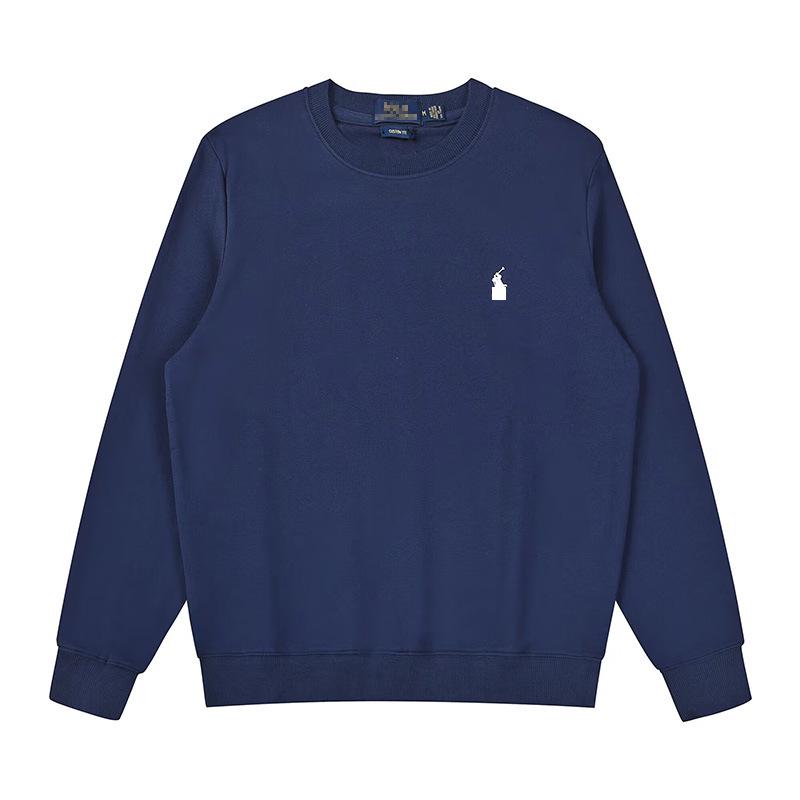 Unisex Pure Cotton Long-Sleeve Thin Autumn Casual Polo Hoodie - Solid Color