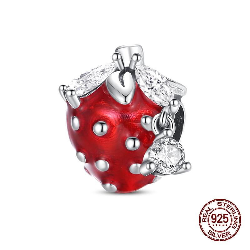 Copper Change Color Strawberry Cherry Avocado Fruit Series Charms Beads Fororiginal Bracelets Diy Birthday Jewelry Gift