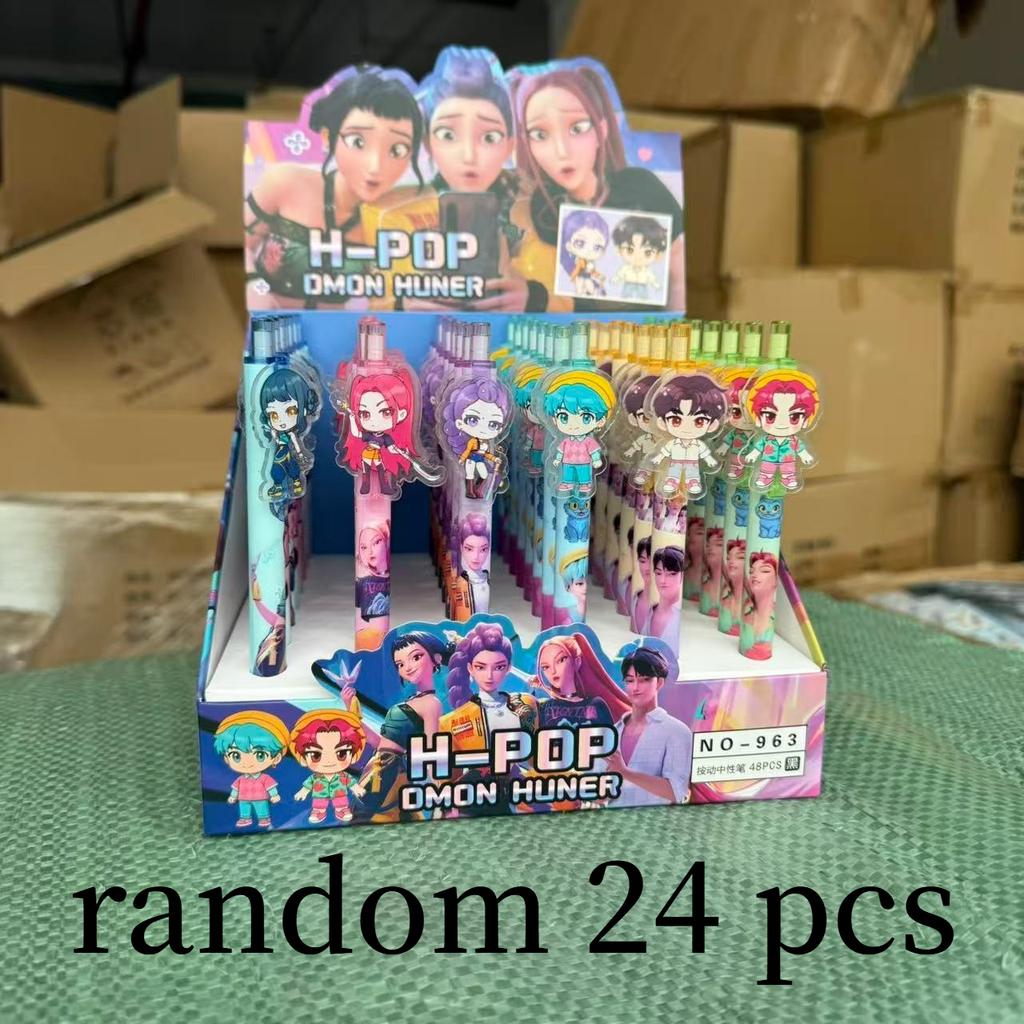 K-POP Demon Hunters Cute Gel Pen Acrylic Patch Retractable Aesthetic Student Stationery Prize Gift hot 0.5mm Entertaining Play Safe Kid Friendly Fun