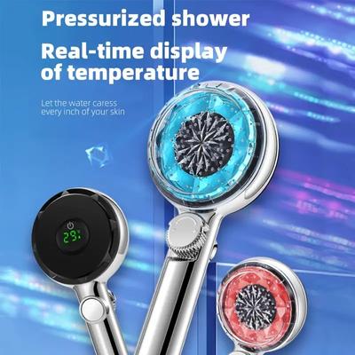 Wysokociśnieniowa filtracja oszczędzająca wodę Głowica prysznicowa ciśnieniowa LED z cyfrowym wyświetlaczem temperatury Głowica prysznicowa Akcesoria łazienkowe