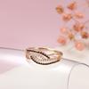 Trendy Full Black With White Natural Zircon Rings For Women Fine  Rose Gold Color Geometric Daily Accessories Jewelry