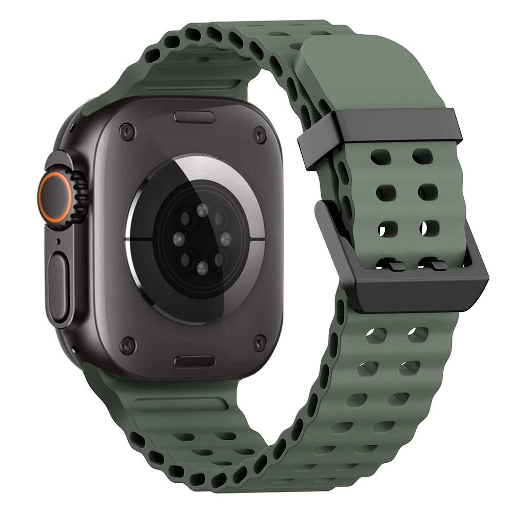 Ocean Silicone+Metal Buckle Strap For Apple Watch Band Ultra 3/2 49mm Sport Bracelet iWatch 11 10 9 8 7 6 SE 46mm 45mm 44mm Belt