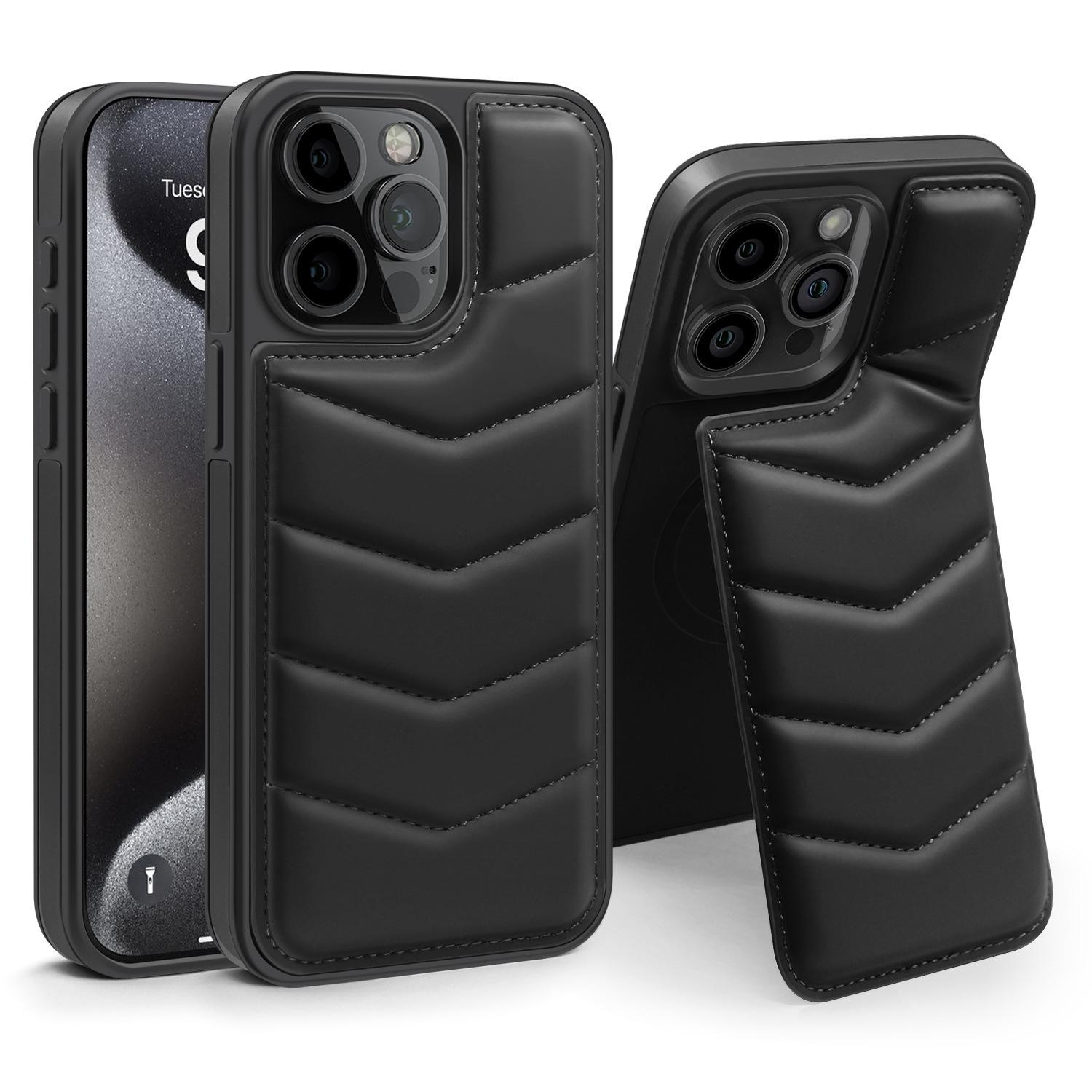 

Невидимый кронштейн Магнитный карман для карт Подходит для IPhone 16 Нижний чехол для телефона Apple 15pro Защитный чехол Leica 14 iPhone16 чёрный