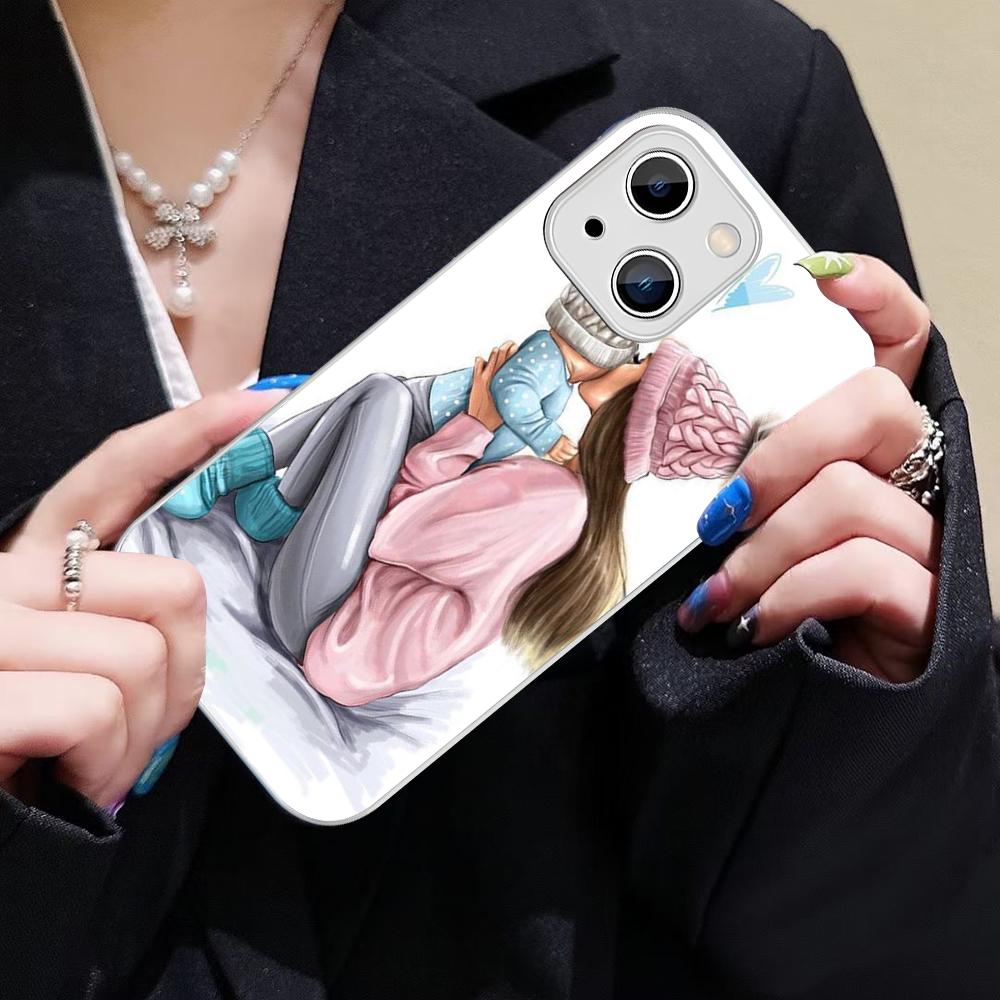 

Super Mom MaMa Fundas Phone Case For IPhone 14 13 12 Mini 11 Pro XS Max X XR 14 Plus Tempered Glass Cover iphone XS