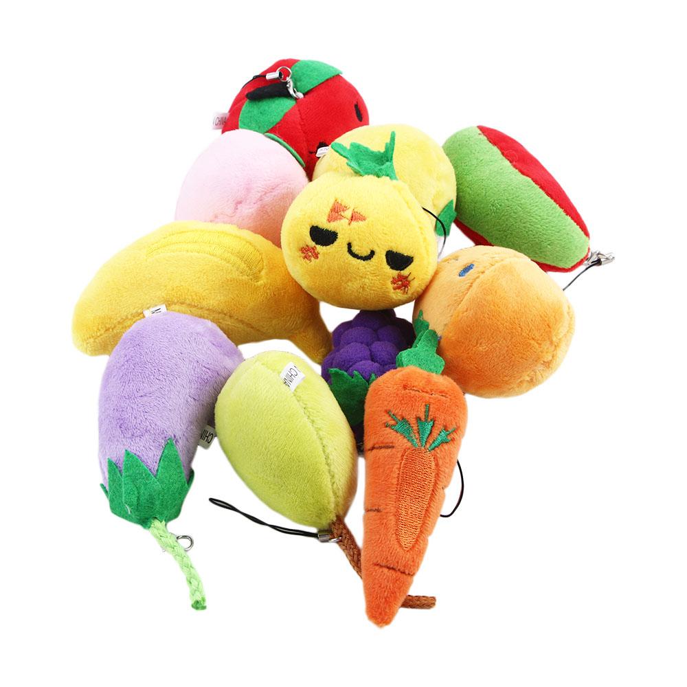 6cm Key Holder Stuffed Toy Plush Keychain Fruit Plush Doll Fruit Plush Toy Vegetable Plush Toy