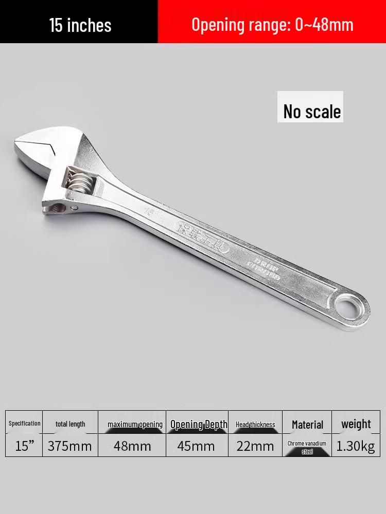 Universal Adjustable Wrench Tool Set with Large Opening - Multifunctional Pipe and Small Wrench