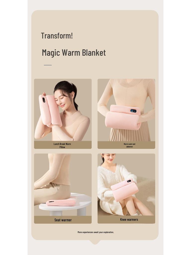 Iridescent Rechargeable Hand Warmer: Adjustable Temperature, Washable Pad, Smart Digital Display.