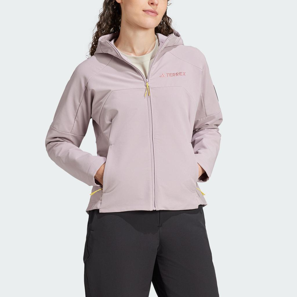 Adidas X Terrex X National Geographic FW24 Softshell Hooded Solid Color Casual Long Sleeve Jacket Women Jackets Purple Pink IX5630