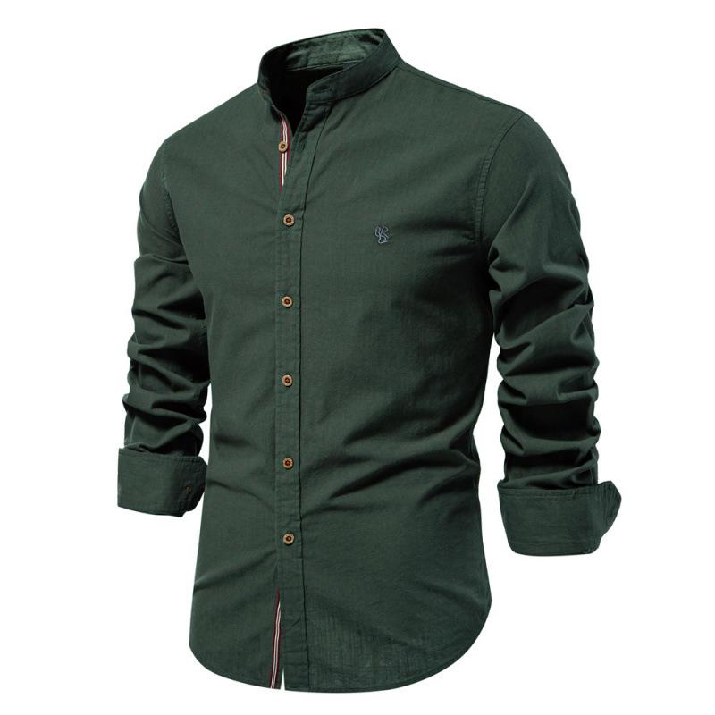 Men's Cotton-Linen Casual Long-Sleeve Shirt - Japanese Style