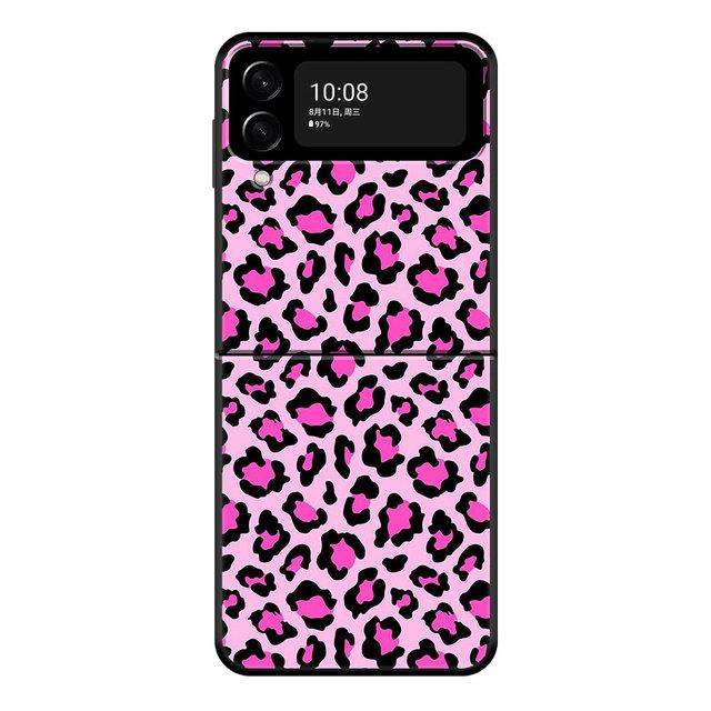 Fashion Leopard Print Panther Black Pc For Samsung Galaxy Zflip3 Z Flip3 5g Zflip Flip Smartphone Case