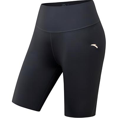 Solid Color Lightweight Mid Waist Sports Shorts Women Shorts Black 162457309-4