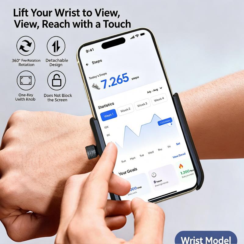 Driver's Wrist Phone Holder Navigation Riding Equipment Live Broadcast Arm Bag Wrist Strap Running Arm Cover for Sports Fitnes 6