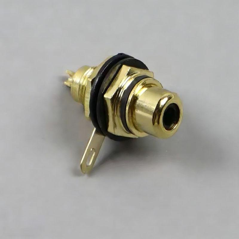 Pure Copper Gold-Plated RCA Plug Socket for Front Speaker Amplifier AV Audio Video Signal DIY Lotus Base Adapter