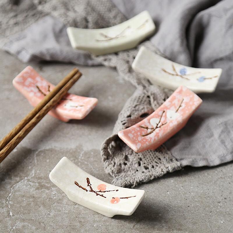 Dairien Japanese Plum Blossom Ceramic Chopstick & Spoon Rests