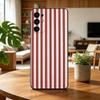Burgundy White Stripe pattern  Phone Case For Samsung S25,S24,S21,S22,S23,S30,Ultra,S20,Plus,Fe,Lite,Note,10,Black Cover