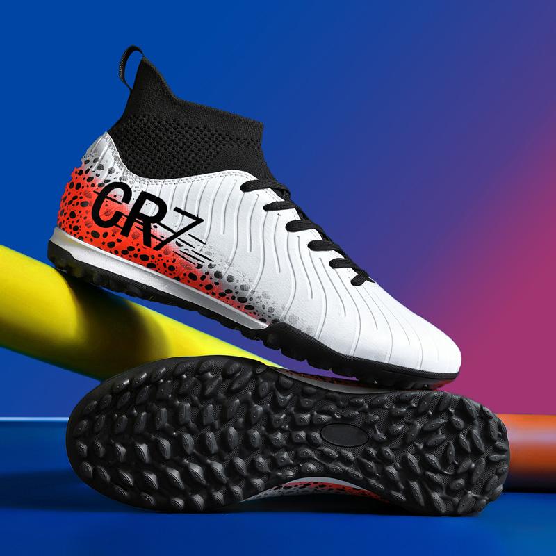 White Football Shoes Men Tf Professional Fast Grass Soccer Shoes Teenager Turf Outdoor Training Nonslip Women Soccer Sneakers