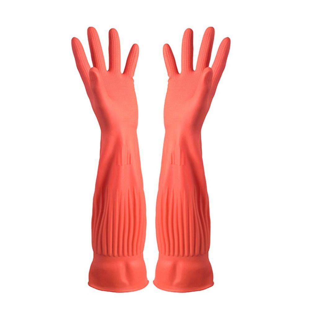 

Водонепроницаемые резиновые хозяйственные перчатки Толстые перчатки для мытья машины Перчатки для мытья кухни Beige-L