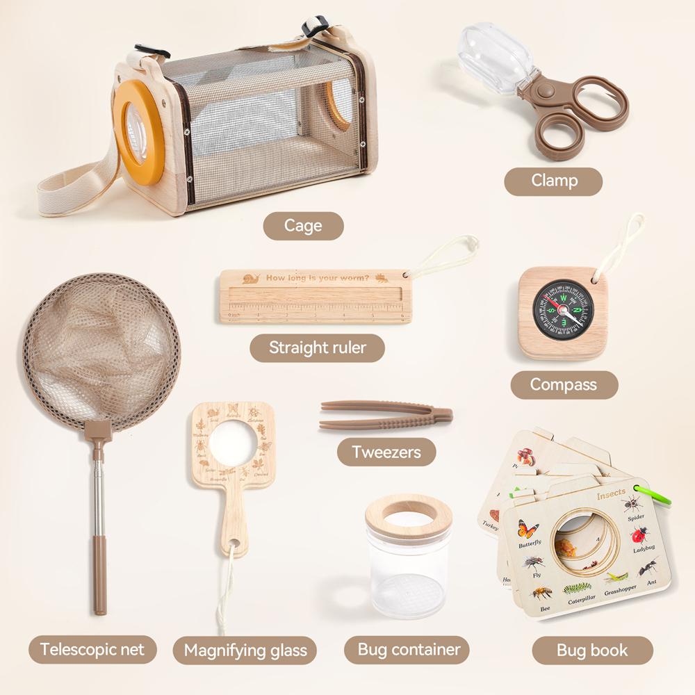 Children's Outdoor Explorer Tool Kids Montessori Educational Toys Insect Plant Observation Box Viewer Bound Catcher Gift Set