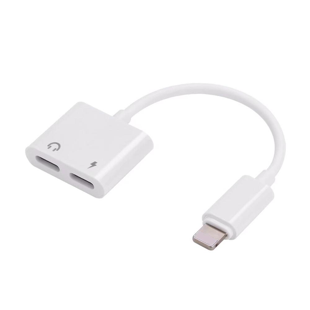 2 In 1  Audio Charging Adapter To Earphone AUX Cable for Listening Music Charging Converter Compatible with  iOS Devices