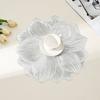 2PCS Solid Color Flower Shaped Placemat Oil-Resistant Tableware Mat Creative Coaster  Living Room