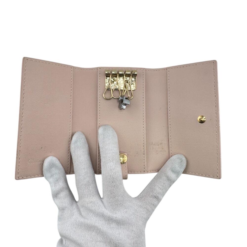 Dior leather Lady Key holder  pink leather Women Used