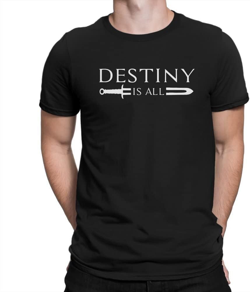 NULA The Last Kingdom Destiny is All T Shirt Men Ofertas Lar Ofertas Tshirt Cotton Graphic Clothes S чёрный