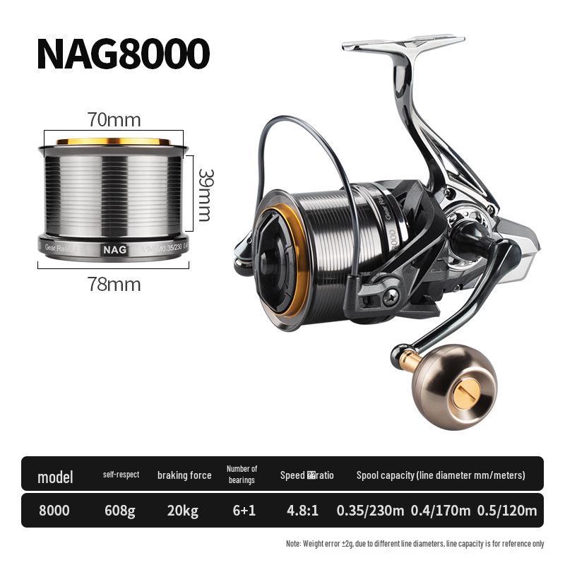 Full Metal 14000 Long Cast Spinning Reel - Super Large Anchor Fishing Reel