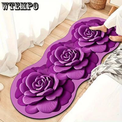 3D Floral Floor Mat Large Flower Bedside Carpet Living Room Sofa Coffee Table Decoration Carpet