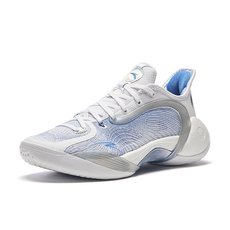 Anta 3 Point Rain 2 Chaussures de Basketball Femme Basse Pure Blanche/Bleu Aqua Dissolu 922421602-1