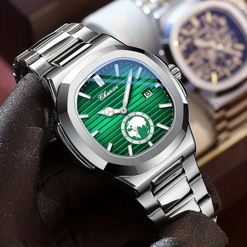 Luxury Brand Business Men's Watches Fashion Blue Dial Auto Date Quartz Wristwatches Men Casual Sports Watches  Erkek Kol Saati