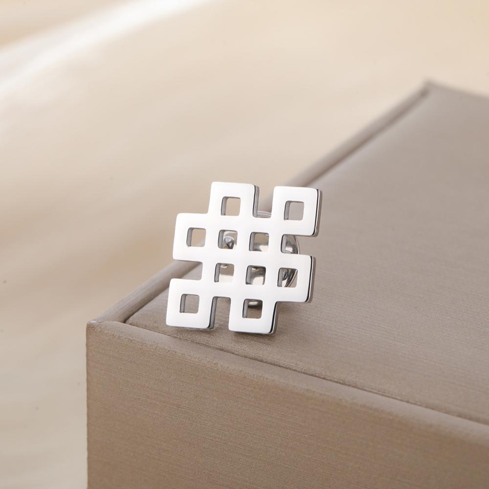 Dawapara Vintage Endless Knot Symbol Brooches Good Luck Chinese Knot Brooch Lapel Pin Stainless Steel Accessories