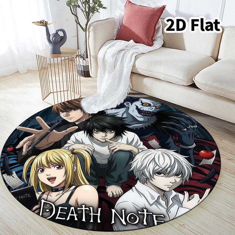 Death Note Round Area Rug Carpet Rug For Living Room Bedroom Sofa Playroom Decor Nonslip Floor Mat