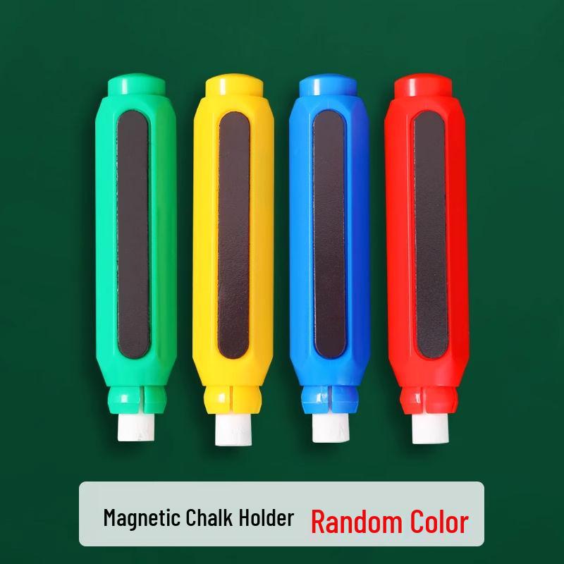 

Magnetic Chalk Holder & Clip - Automatic Push-Pull, Dustproof, No Mess Pen Grip for Teachers