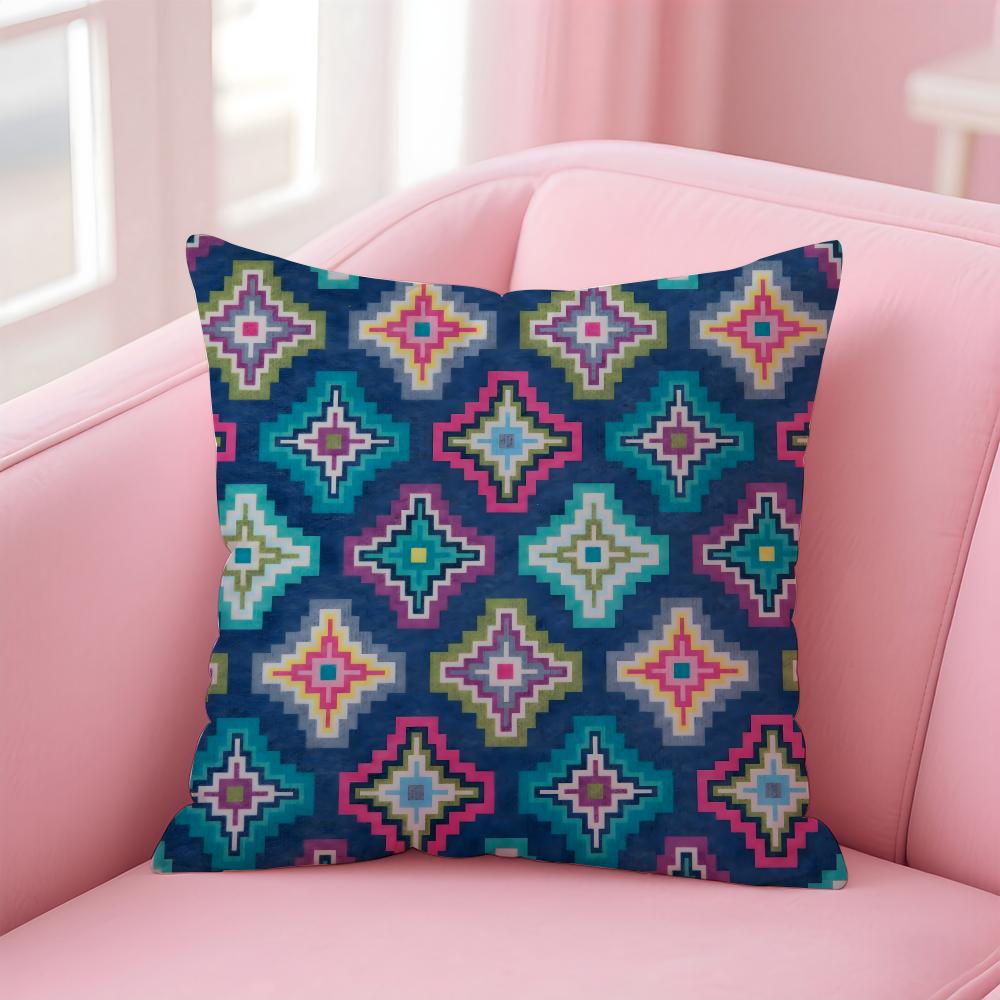 Artistic Background Patterns Cushion Cover Comfortable Reversible Pillow Cover Ideal for Car Sofa Bedroom Beyond