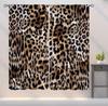 Leopard Print Curtains Brown Cheetah Wildlife Art Printed Window Drapes Bedroom Kitchen Decor Fabric Set Panel Curtain Blackout For Made Of Polyester