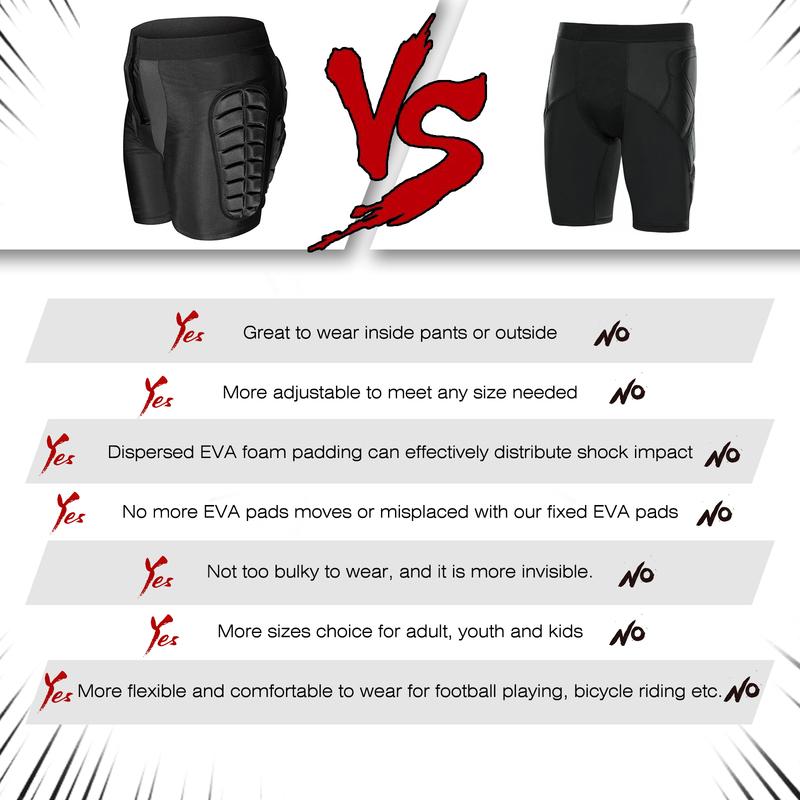 AVIVOR 3D Protection Hip Butt EVA Padded Short Pants Protective Gear Guard Impact Ski Ice Skating Snowboard Black