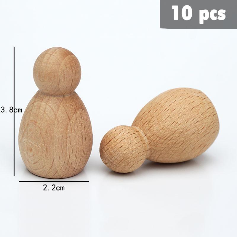 Kids Wooden Constructor Unfinished Rainbow Blocks Loose Parts Montessori Sensory Toys Droplets Cones Mushrooms Creative Blocks