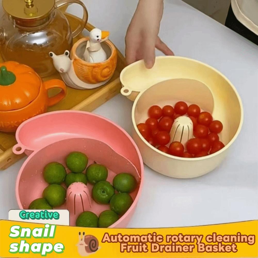Automatic Rotation Clean Fruit Drainer Basket Creative Water Filter Bowl  Fruit Strainer